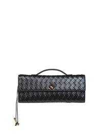 Bottega Veneta Women Black Andiamo Clutch Top Handle Clutch Bag