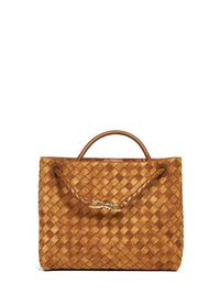 Bottega Veneta Women Dark Caramel 20 Andiamo Medium Handbag