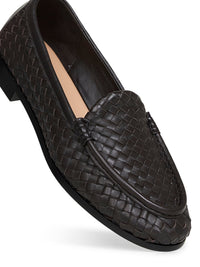 Bottega Veneta Men Espresso Intrecciato Nappa Leather Silenzio Loafers