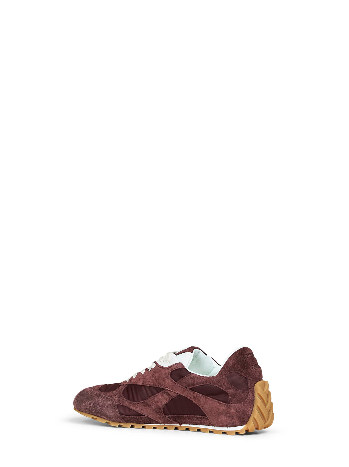 Bottega Veneta Women Deep Mahogany Suede And Nylon Orbit Flash Sneakers.
