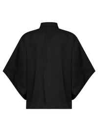 Bottega Veneta Women Black Lightweight Wool Twill Draped Shirt