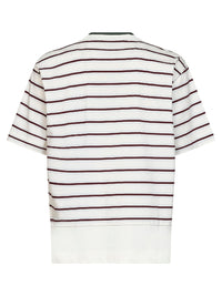 Bottega Veneta Men White Striped Cotton Layered T-Shirt