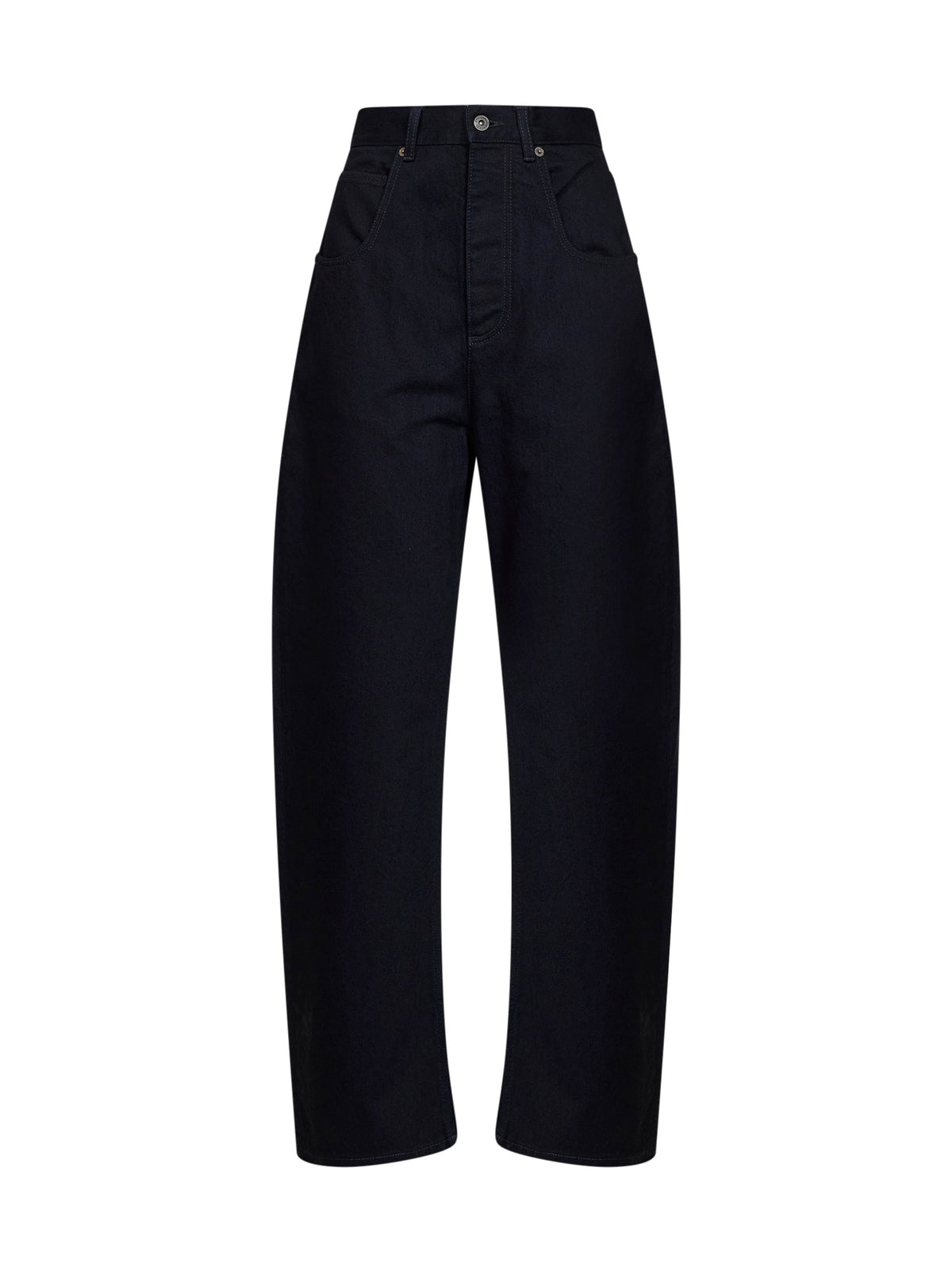 Bottega Veneta Women Dark Indigo Cotton Denim Curved Leg Jeans