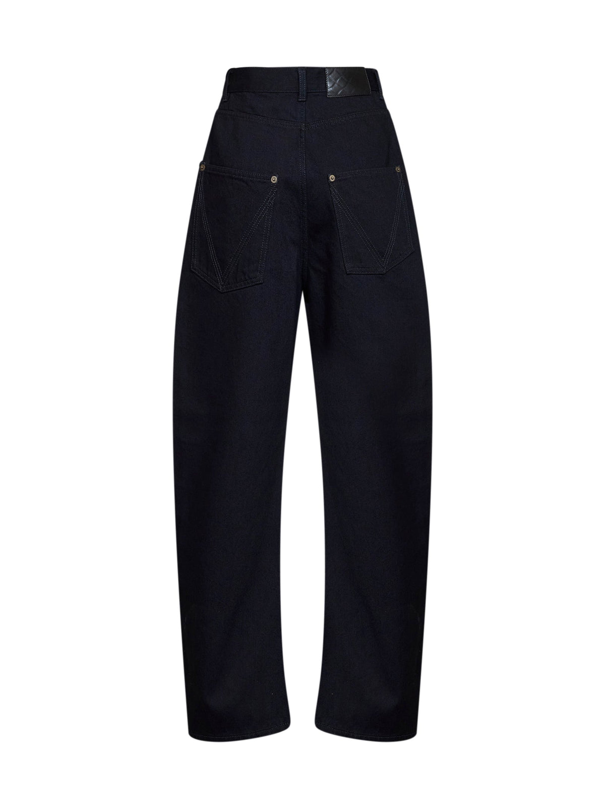 Bottega Veneta Women Dark Indigo Cotton Denim Curved Leg Jeans