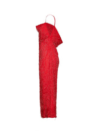 Bottega Veneta Women Flash Red Viscose Fil Coupé Midi Dress