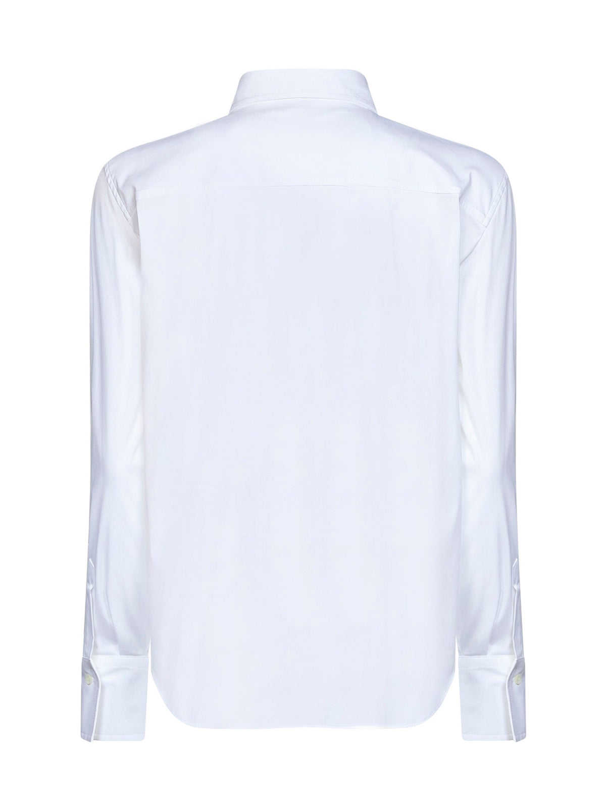Brunello Cucinelli Women White Stretch Poplin Shirt With Monili Embroidery