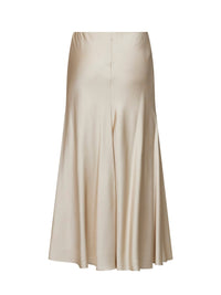 Brunello Cucinelli Women Milky White Satin Cady Pencil Fluid Midi Skirt