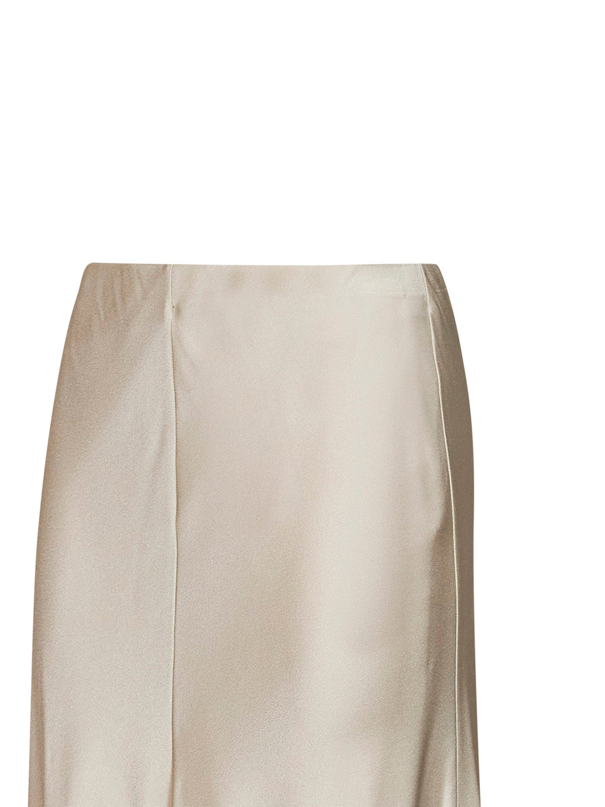 Brunello Cucinelli Women Milky White Satin Cady Pencil Fluid Midi Skirt