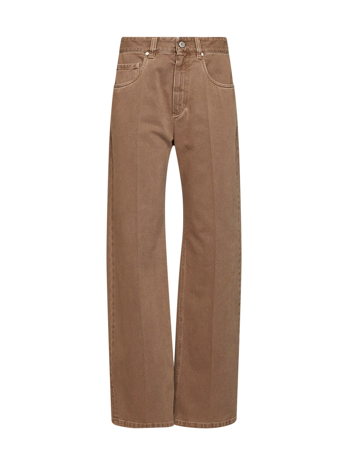 Brunello Cucinelli Women Warm Amber Dyed Denim Contemporary Loose Jeans