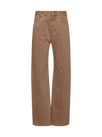 Brunello Cucinelli Women Warm Amber Dyed Denim Contemporary Loose Jeans