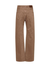 Brunello Cucinelli Women Warm Amber Dyed Denim Contemporary Loose Jeans