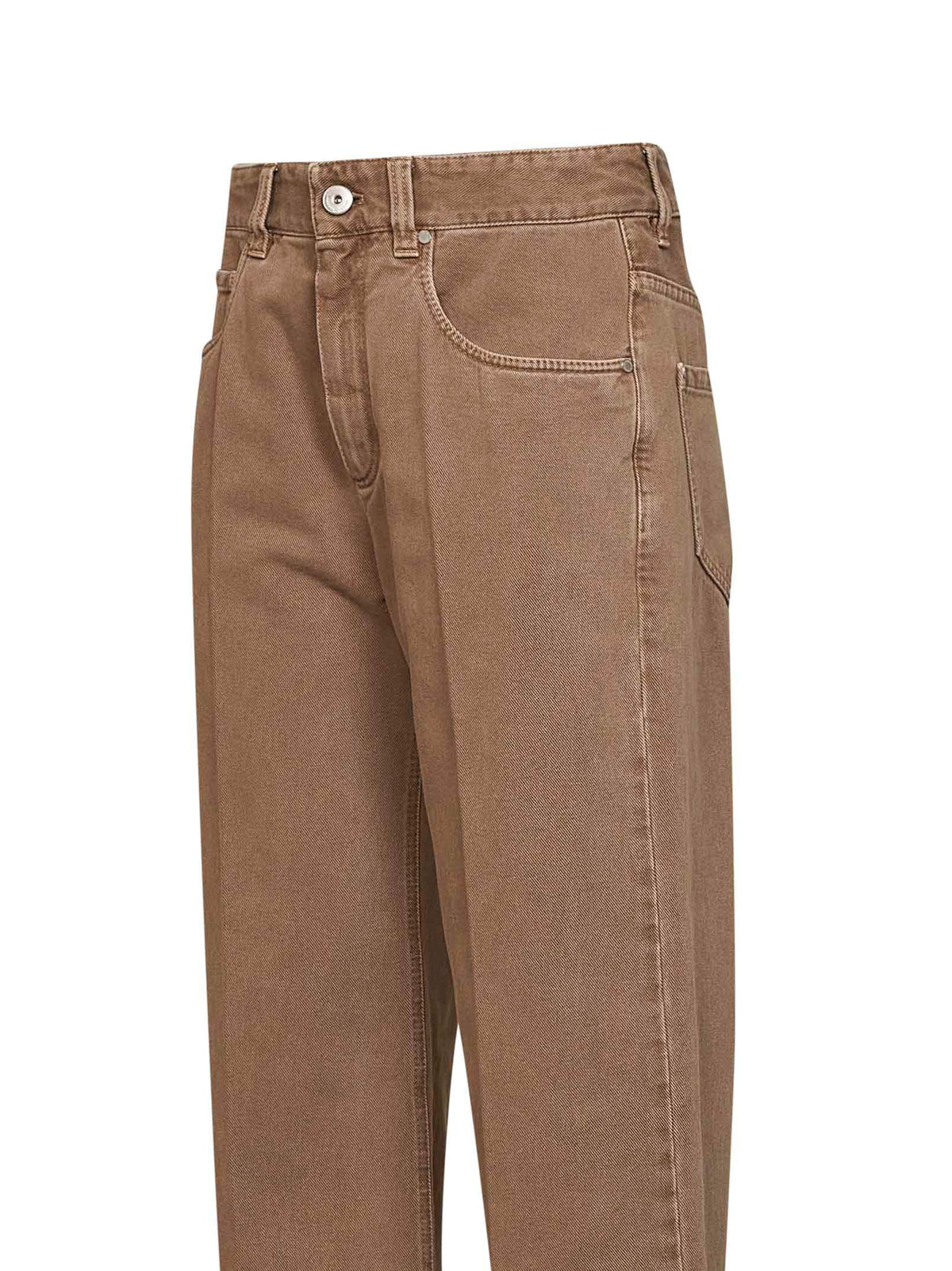 Brunello Cucinelli Women Warm Amber Dyed Denim Contemporary Loose Jeans
