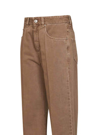 Brunello Cucinelli Women Warm Amber Dyed Denim Contemporary Loose Jeans