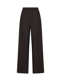 Brunello Cucinelli Women Coffee Tropical Luxury Wool Loose Track Trousers