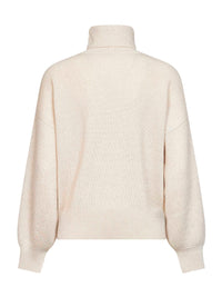 Brunello Cucinelli Women Butter Lamé Cashmere Blend Knit Turtleneck Sweater