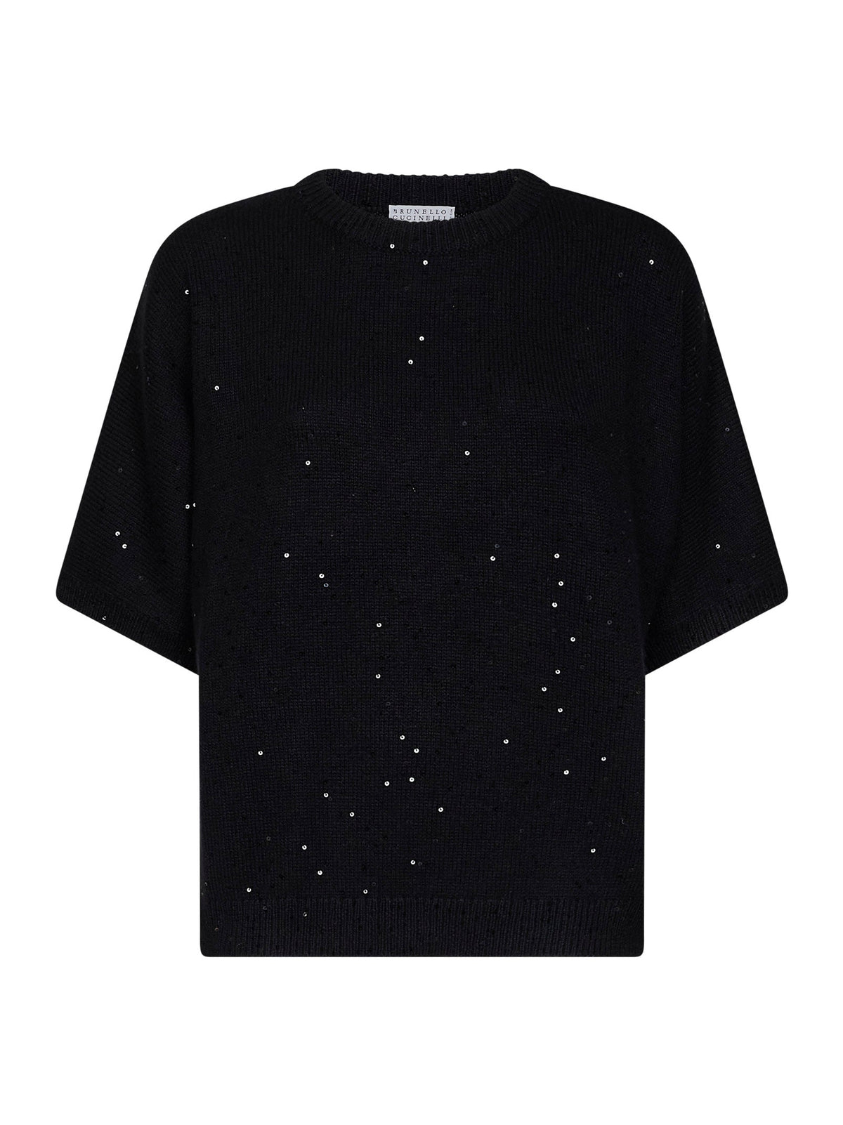 Brunello Cucinelli Women Black Sequin-Embellished Cashmere And Silk Sweater