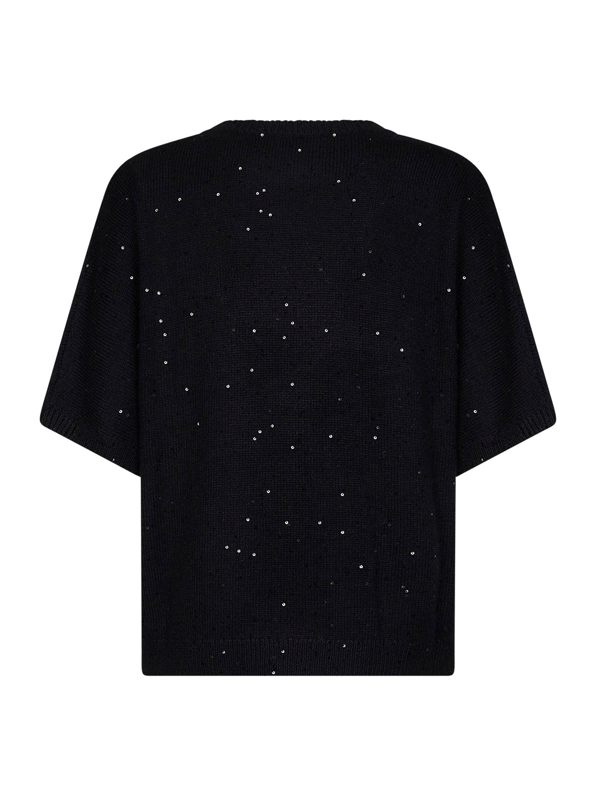 Brunello Cucinelli Women Black Sequin-Embellished Cashmere And Silk Sweater