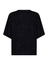 Brunello Cucinelli Women Black Sequin-Embellished Cashmere And Silk Sweater