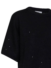 Brunello Cucinelli Women Black Sequin-Embellished Cashmere And Silk Sweater