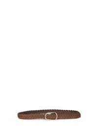 Brunello Cucinelli Men Dark Brown Suede Woven Belt