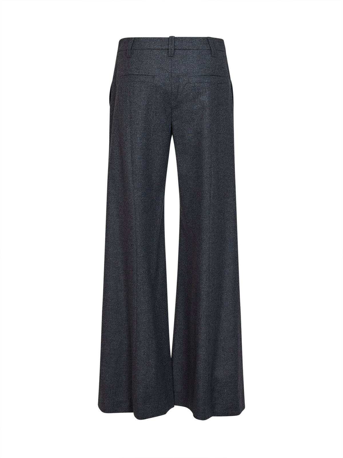 Brunello Cucinelli Women Medium Grey Virgin Wool And Cashmere Wide Flare Trousers