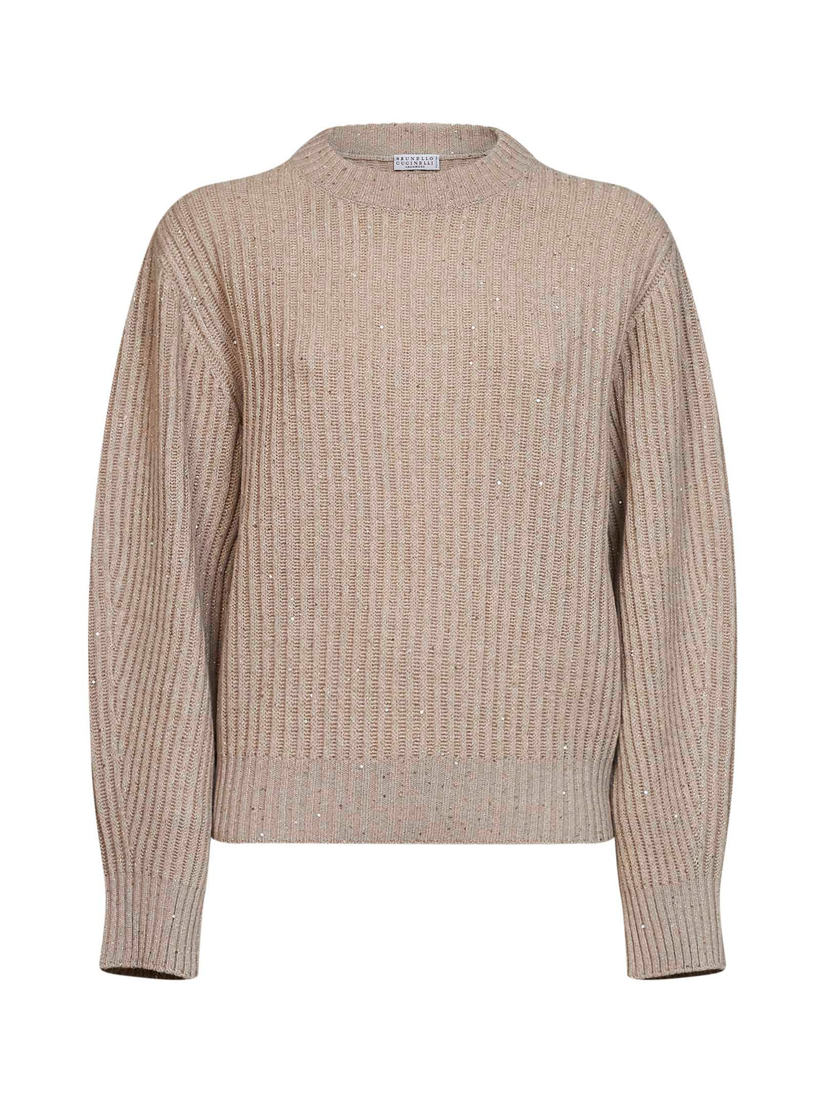 Brunello Cucinelli Women Beige Sparkling & Dazzling Sweater