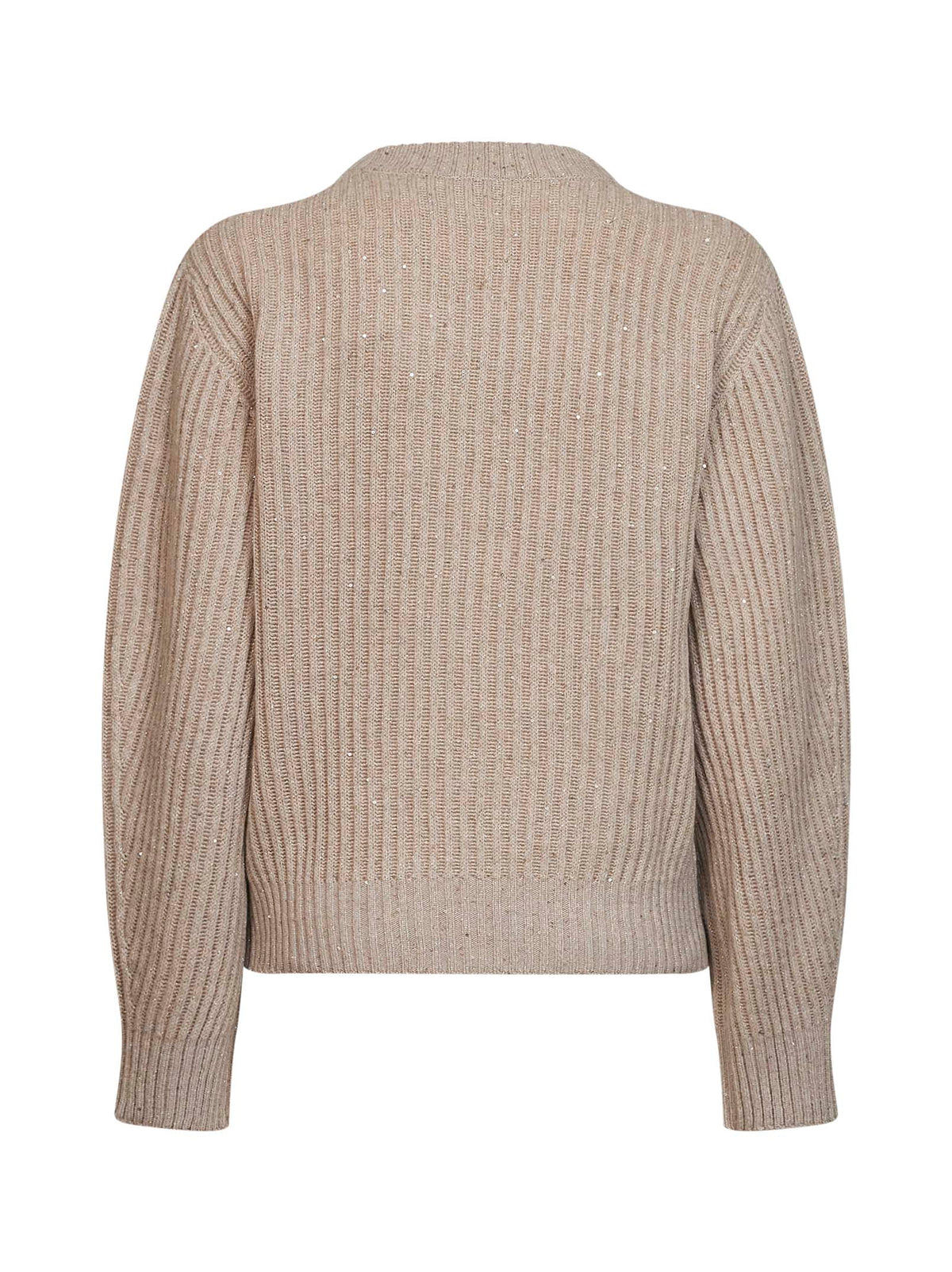Brunello Cucinelli Women Beige Sparkling & Dazzling Sweater