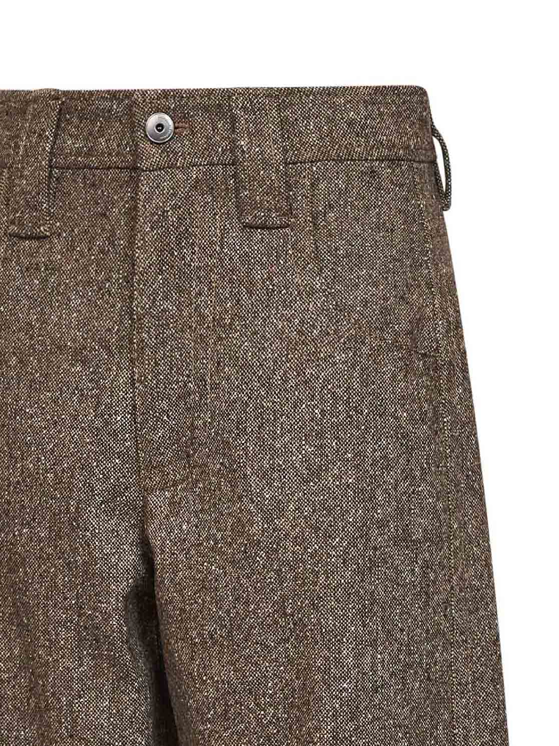 Brunello Cucinelli Women Cappuccino Donegal Baggy Trousers With Monili
