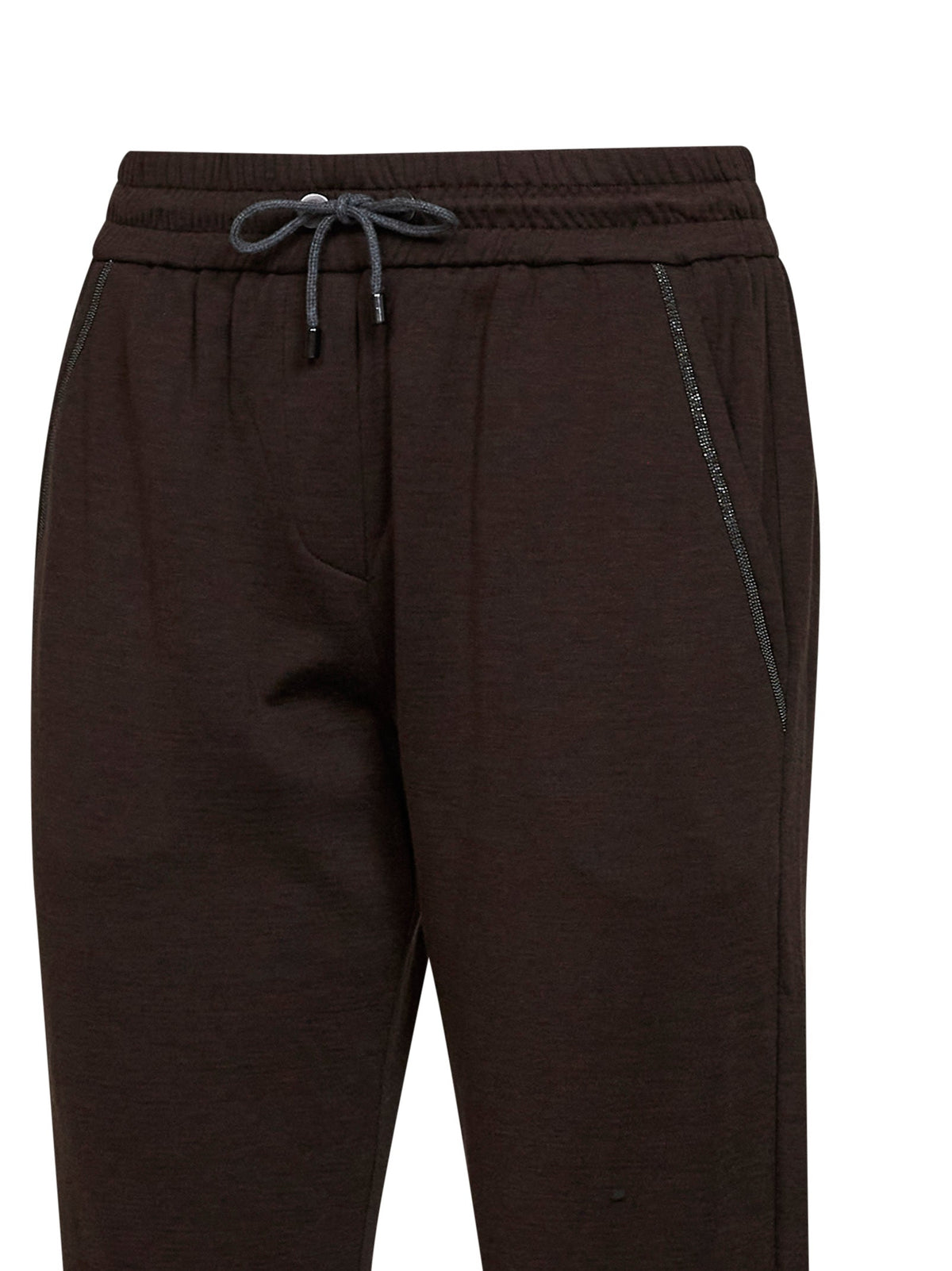 Brunello Cucinelli Women Brown Shiny Pocket Detail Trousers