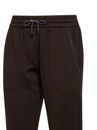 Brunello Cucinelli Women Brown Shiny Pocket Detail Trousers