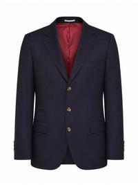 Brunello Cucinelli Men Blue Virgin Wool Flannel Deconstructed Blazer