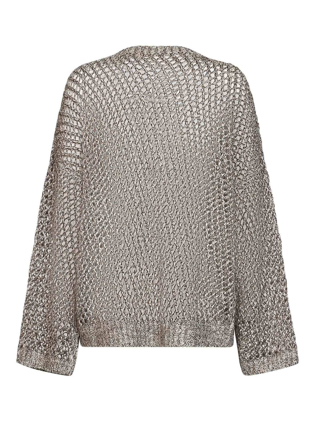 Brunello Cucinelli Women Rope Silk And Linen Net Knit Dazzling Chiné Sweater