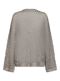 Brunello Cucinelli Women Rope Silk And Linen Net Knit Dazzling Chiné Sweater