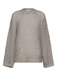 Brunello Cucinelli Women Rope Silk And Linen Net Knit Dazzling Chiné Sweater