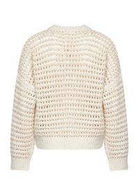 Brunello Cucinelli Women Ivory Sequin Net Knit Sweater
