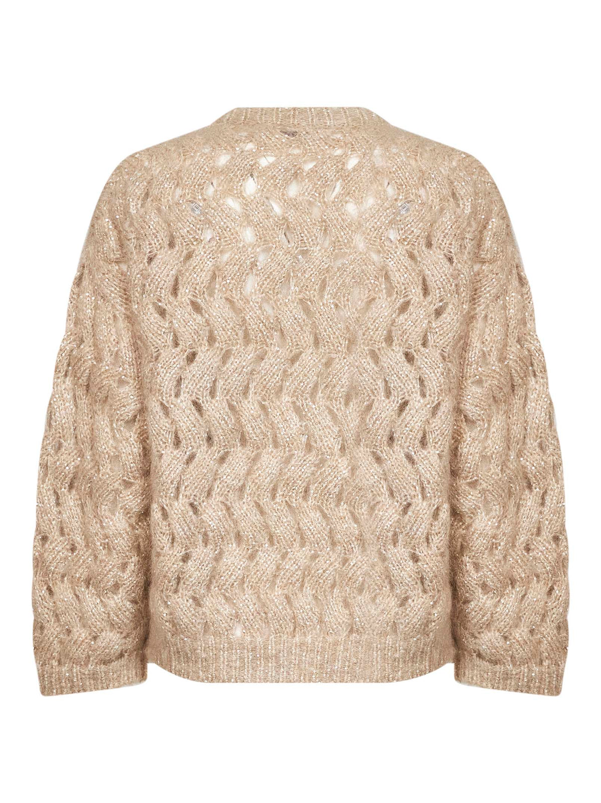 Brunello Cucinelli Women Sand Dazzling Zigzag Cables Sweater