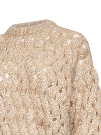 Brunello Cucinelli Women Sand Dazzling Zigzag Cables Sweater
