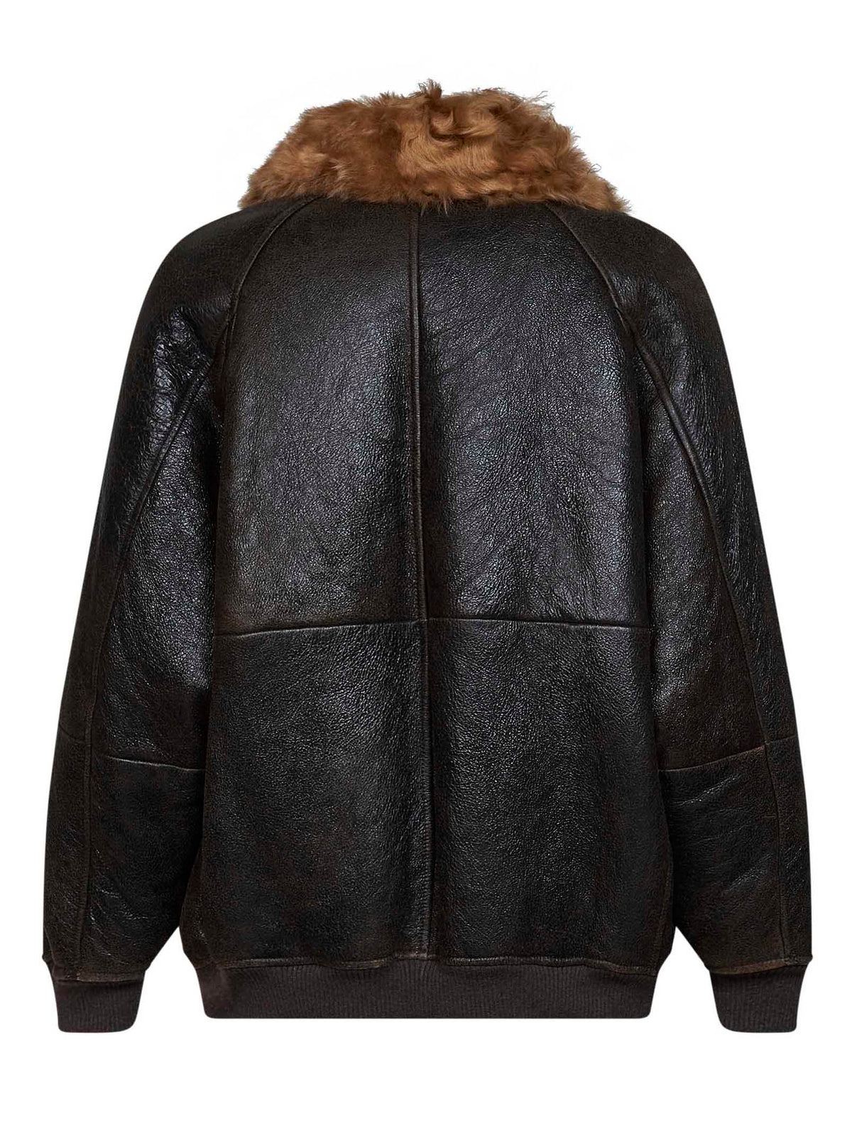 Brunello Cucinelli Women Brown Vintage-Effect Nappa Leather Jacket