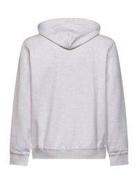 Brunello Cucinelli Men Travertine White Techno Cotton Double Jersey Zip-Up Hoodie