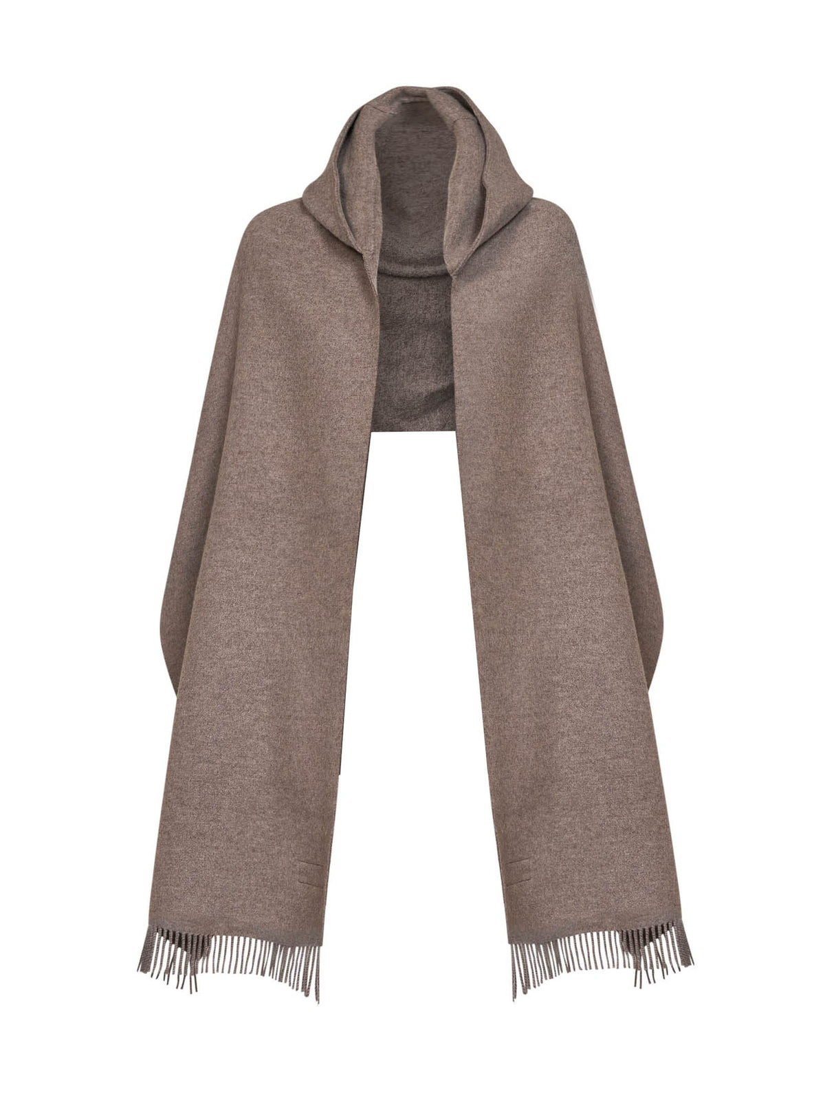 Brunello Cucinelli Women Cool Brown Knit Hooded Scarf