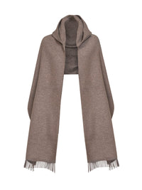 Brunello Cucinelli Women Cool Brown Knit Hooded Scarf