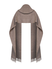 Brunello Cucinelli Women Cool Brown Knit Hooded Scarf