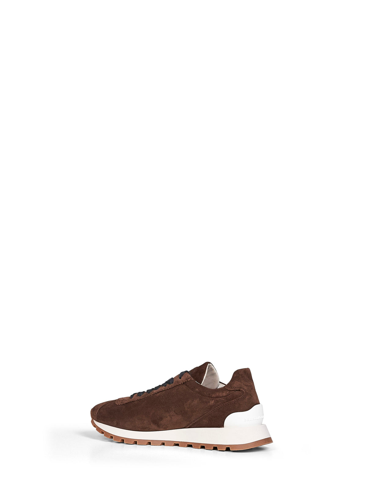 Brunello Cucinelli Women Espresso Suede Runners With Shiny Tab