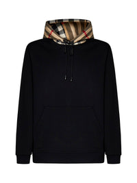 Burberry Men Checked Cotton Hoodie