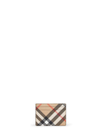 Burberry Men Sand Beige Check Credit Card Holder