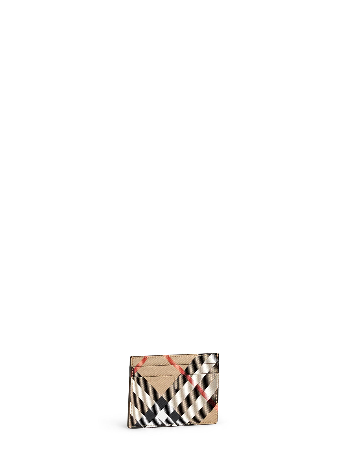 Burberry Men Sand Beige Check Credit Card Holder