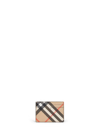 Burberry Men Sand Beige Check Credit Card Holder