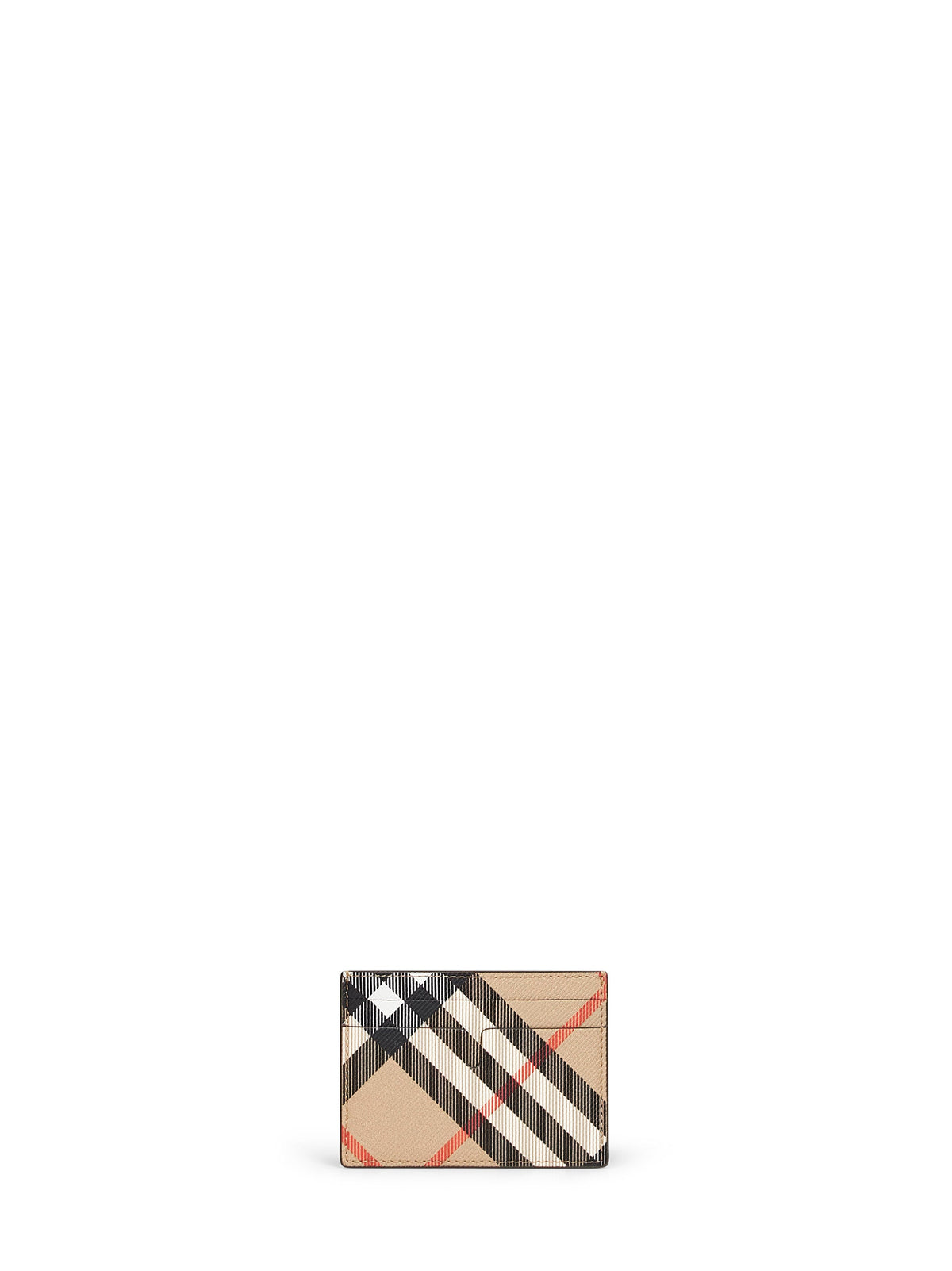 Burberry Men Sand Beige Check Credit Card Holder