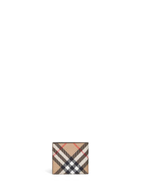 Burberry Men Sand Beige Check Bi-Fold Wallet