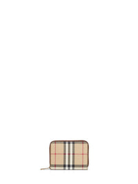 Burberry Women Archive Beige Check Zipped Small Wallet